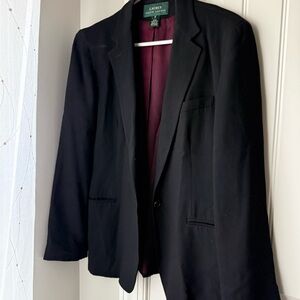 Ralph Lauren Black Blazer with Burgundy Lining